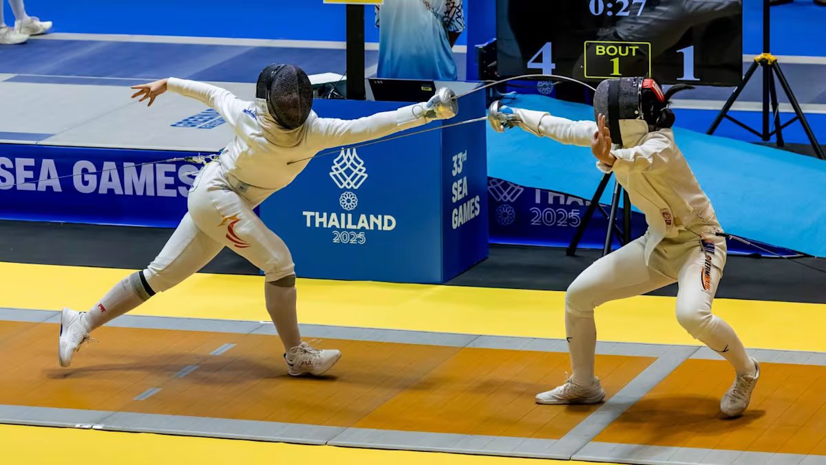 Singapore claims all 3 gold medals on the opening day of fencing at the 2025 SEA Games.