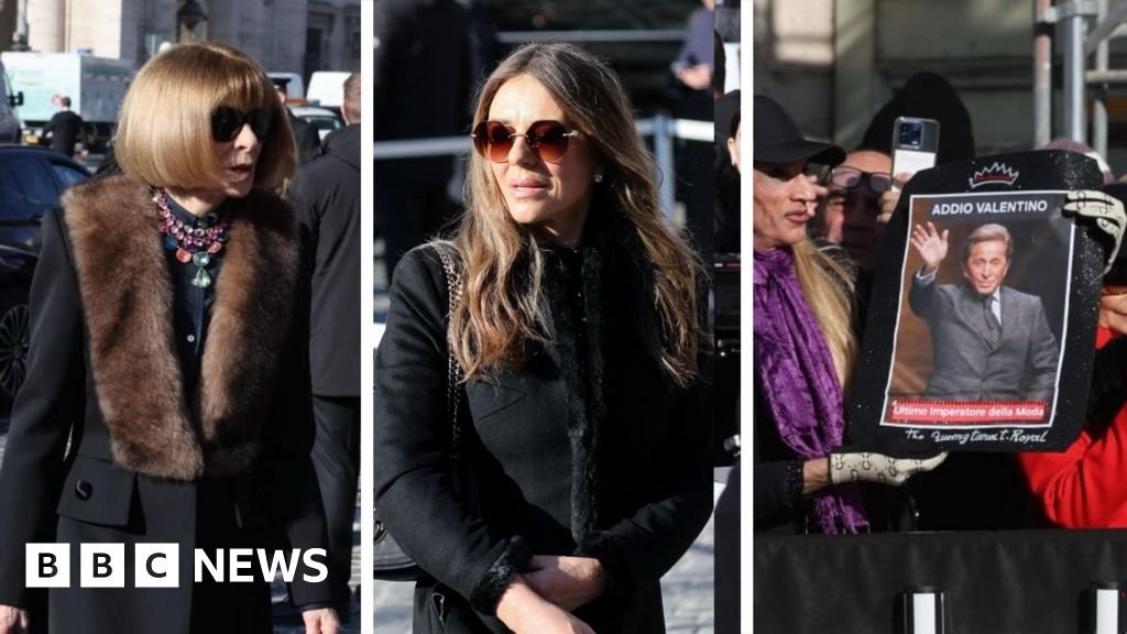Anna Wintour and Liz Hurley Pay Their Respects at Valentino's Funeral