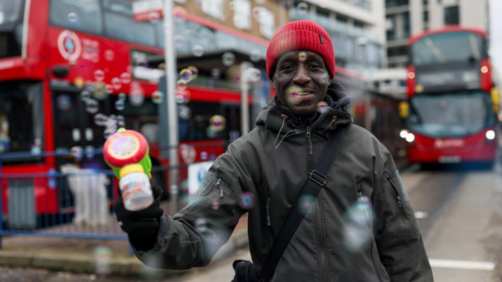 London's Bus Driver Spreading Joy Every Day with a Bubble Gun