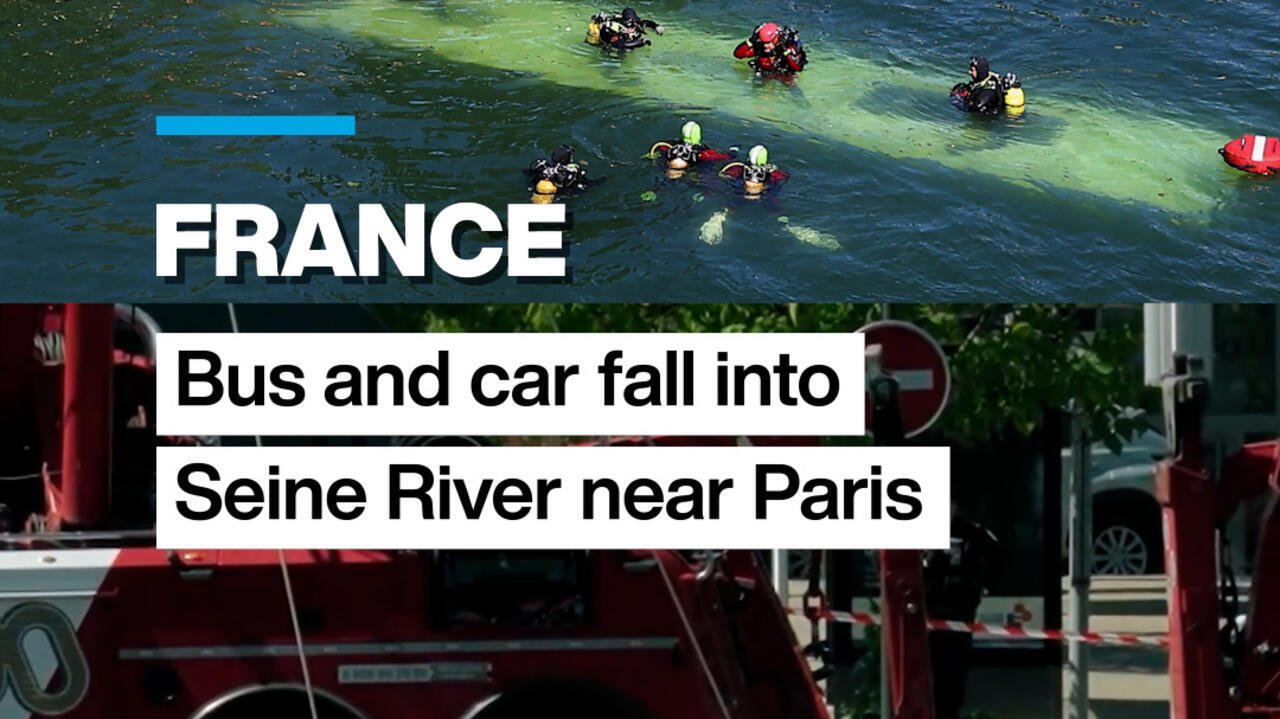 Four Rescued After Bus and Car Plunge into the Seine River Near Paris