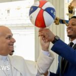 Pope Leo XIV Shows Off Basketball Skills with Harlem Globetrotters’ Assistance