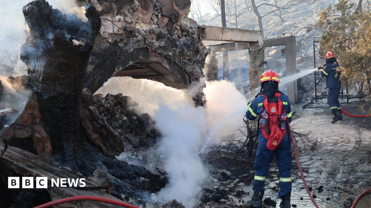 Twin Fires Erupt on Greek Island, Leaving Two Dead and Hundreds Displaced